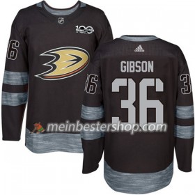 Anaheim Ducks John Gibson 36 1917-2017 100th Anniversary Adidas Schwarz Trikot Authentic - Herren